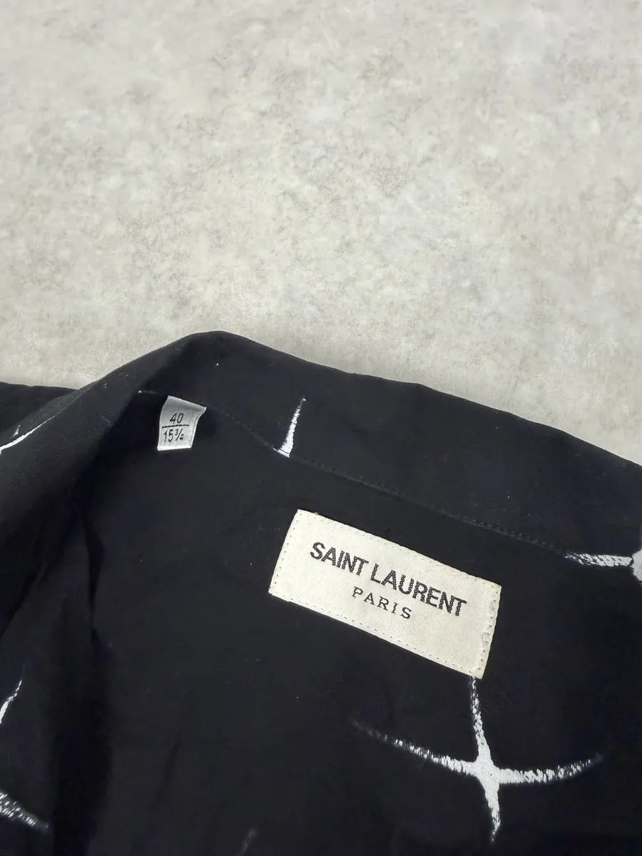 SS2018 Saint Laurent Far Stars Black Short Sleeves Shirt RCdfobM 9