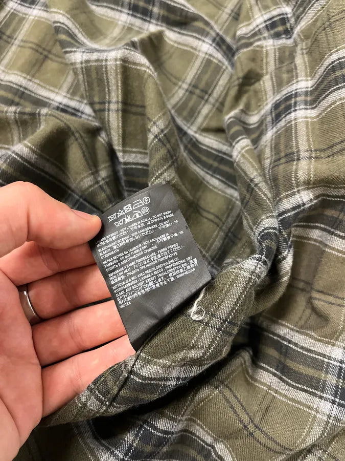 SS2018 Saint Laurent Khaki Green Tartan Shirt kBzVQlo 11