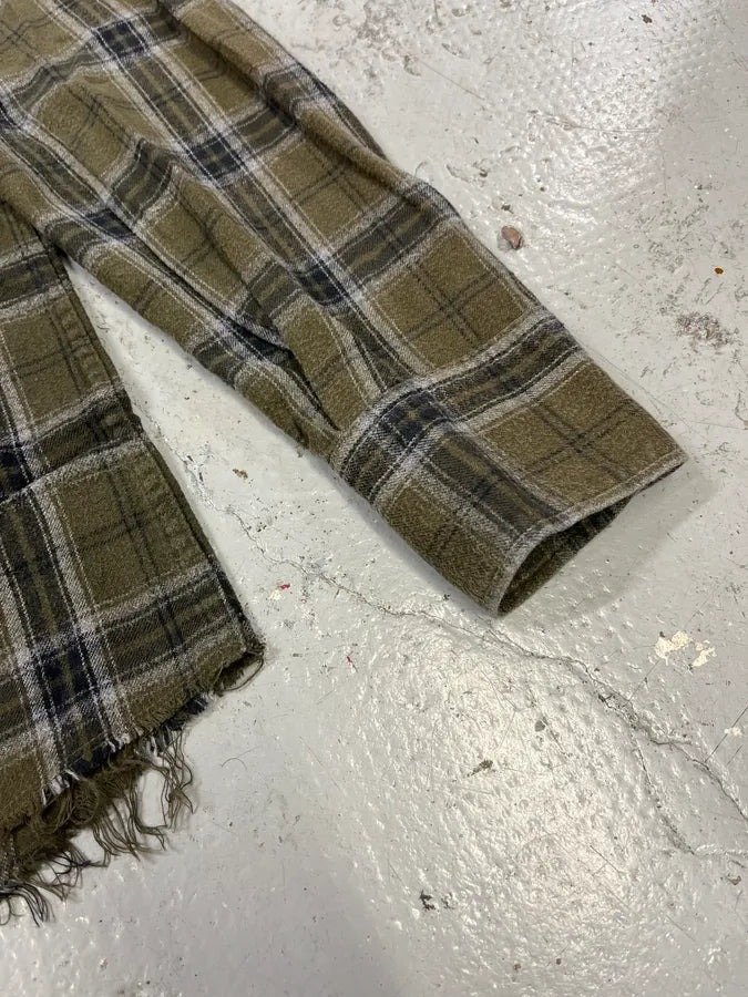 SS2018 Saint Laurent Khaki Green Tartan Shirt kBzVQlo 5