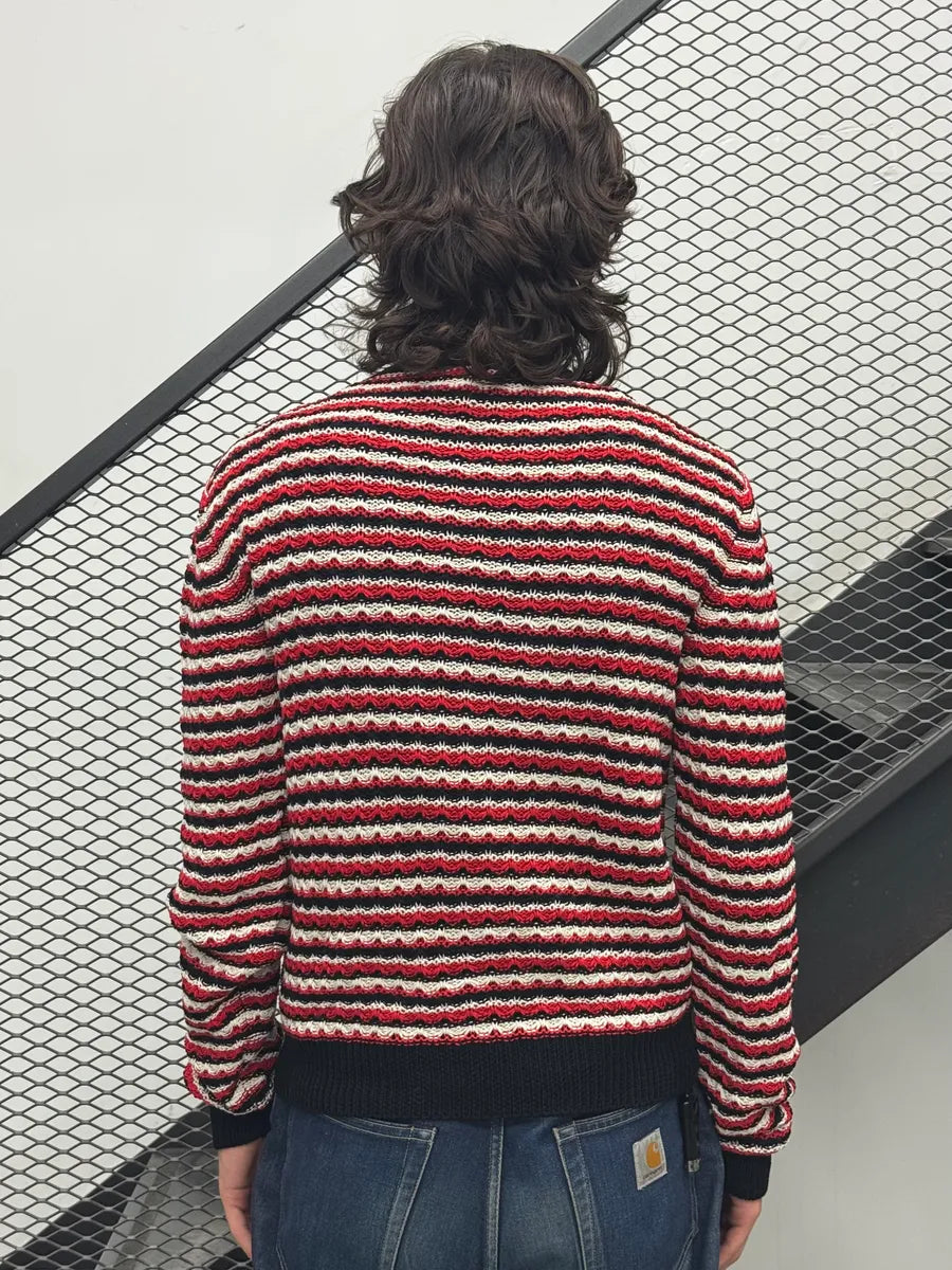 SS2018 Saint Laurent Sample Stripes Knit Black & Red Sweater ZZyiBRI 2