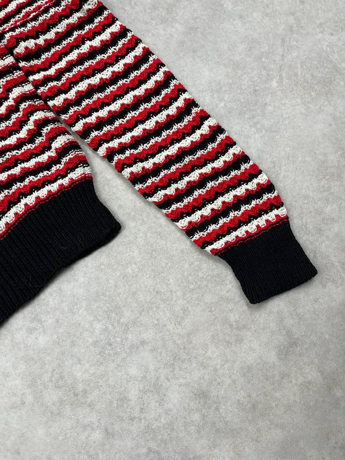 SS2018 Saint Laurent Sample Stripes Knit Black & Red Sweater ZZyiBRI 5