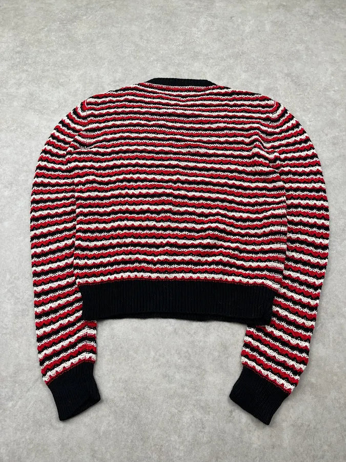 SS2018 Saint Laurent Sample Stripes Knit Black & Red Sweater ZZyiBRI 6