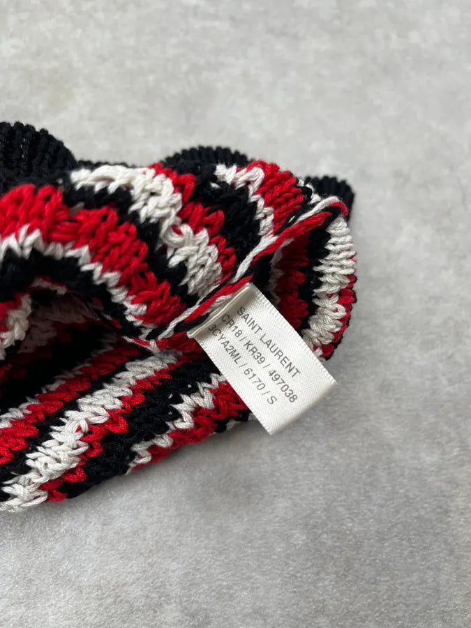 SS2018 Saint Laurent Sample Stripes Knit Black & Red Sweater ZZyiBRI 8