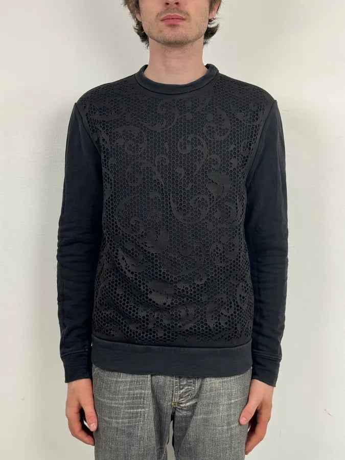 SS2018 Versace Ornament Black Sweater naqhIdF 1