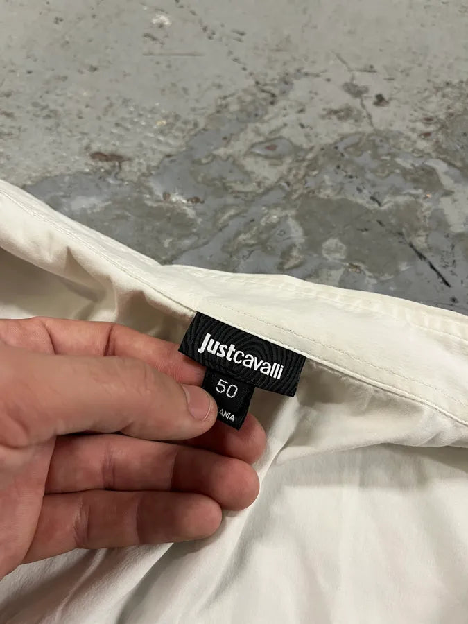 SS2019 Cavalli Black & White Asymmetrical Leopard Shirt FYrnXtk 7