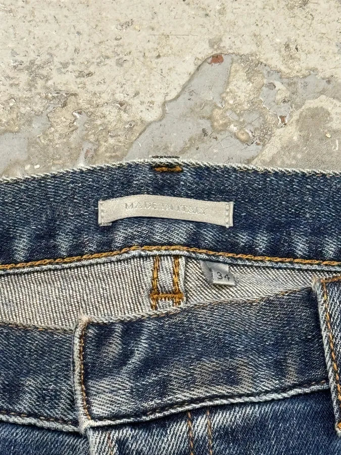 SS2019 Dior Blue Slim Distressed Denim Jeans vuCGYzU 7