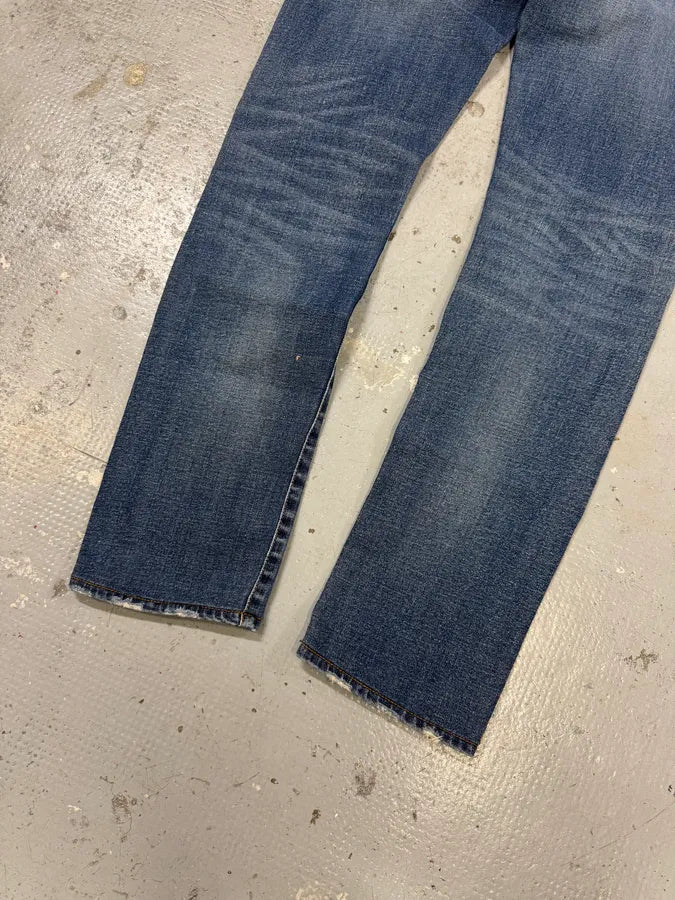 SS2019 Dior Blue Slim Distressed Denim Jeans vuCGYzU 9