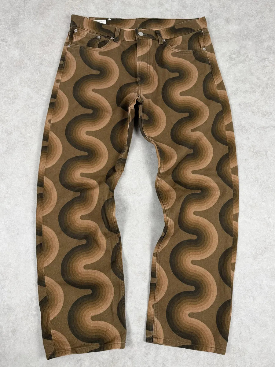 SS2019 Dries Van Noten Panton Brown Avant-Garde Abstract Pants JoNsCFG 0