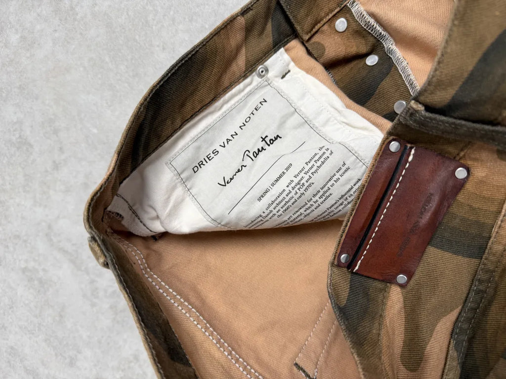 SS2019 Dries Van Noten Panton Brown Avant-Garde Abstract Pants JoNsCFG 10