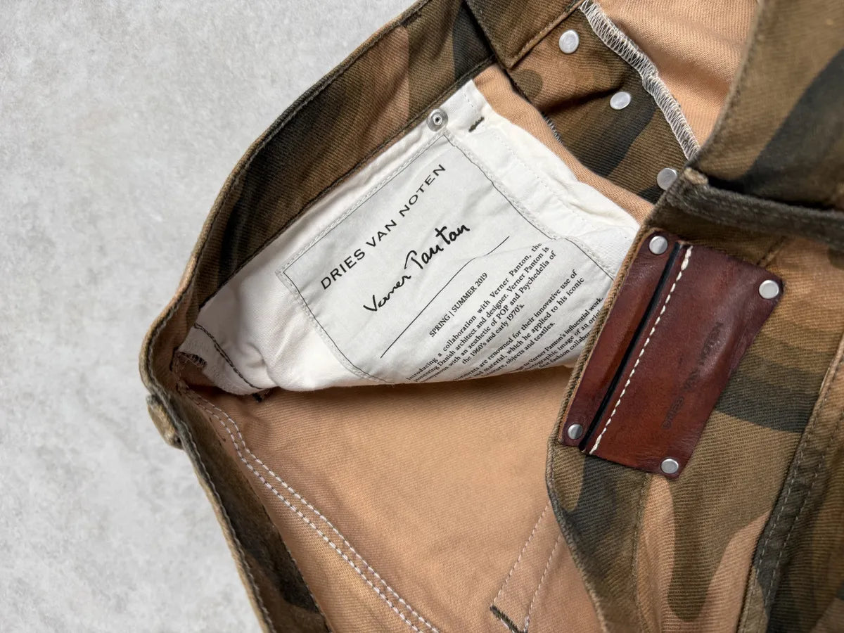 SS2019 Dries Van Noten Panton Brown Avant-Garde Abstract Pants JoNsCFG 10