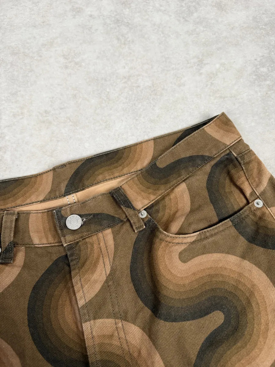 SS2019 Dries Van Noten Panton Brown Avant-Garde Abstract Pants JoNsCFG 11