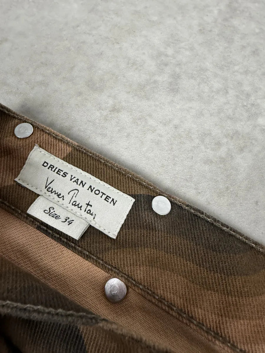 SS2019 Dries Van Noten Panton Brown Avant-Garde Abstract Pants JoNsCFG 12