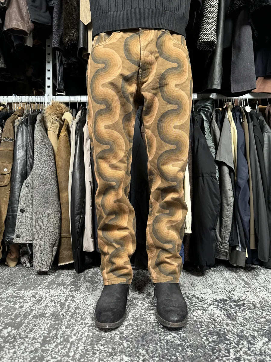 SS2019 Dries Van Noten Panton Brown Avant-Garde Abstract Pants JoNsCFG 3