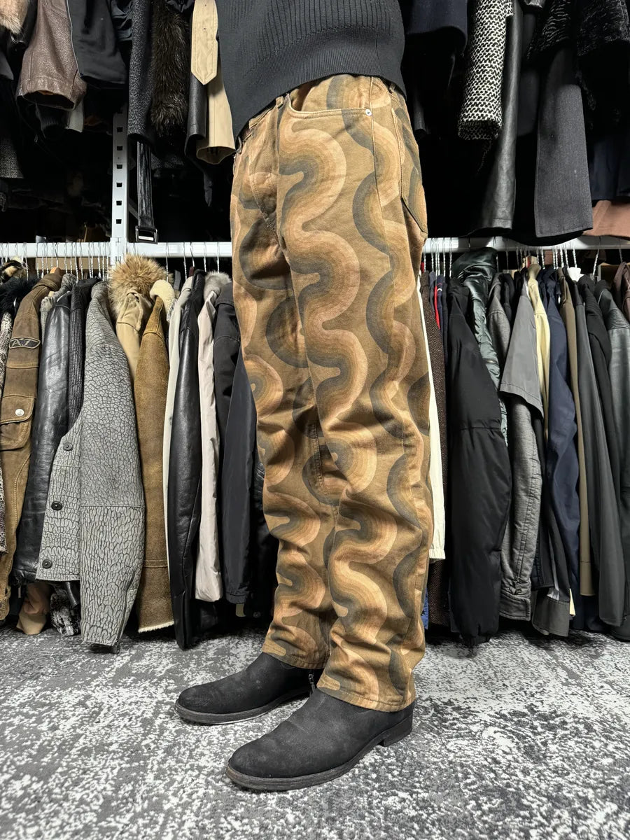 SS2019 Dries Van Noten Panton Brown Avant-Garde Abstract Pants JoNsCFG 4