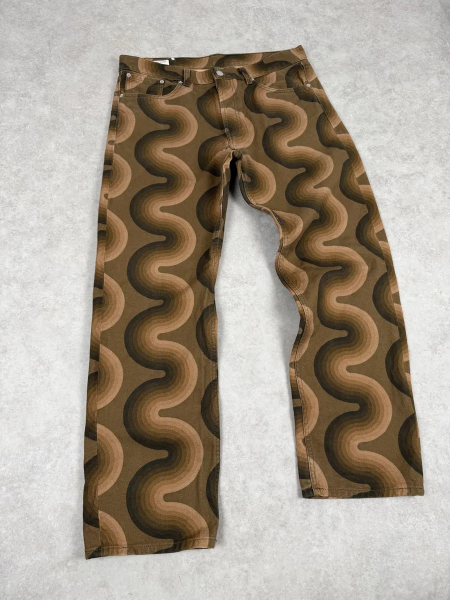 SS2019 Dries Van Noten Panton Brown Avant-Garde Abstract Pants JoNsCFG 6