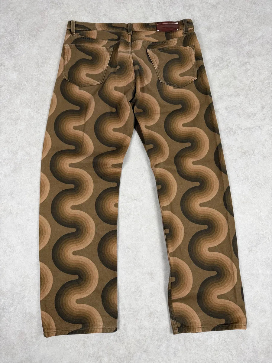 SS2019 Dries Van Noten Panton Brown Avant-Garde Abstract Pants JoNsCFG 7