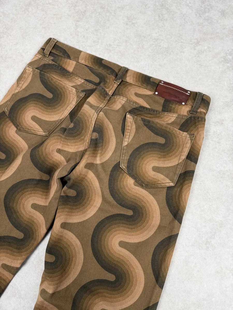 SS2019 Dries Van Noten Panton Brown Avant-Garde Abstract Pants JoNsCFG 9