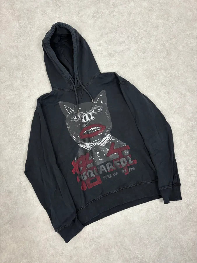 SS2019 Dsquared2 Black Cat Hoodie noIsSrC 3