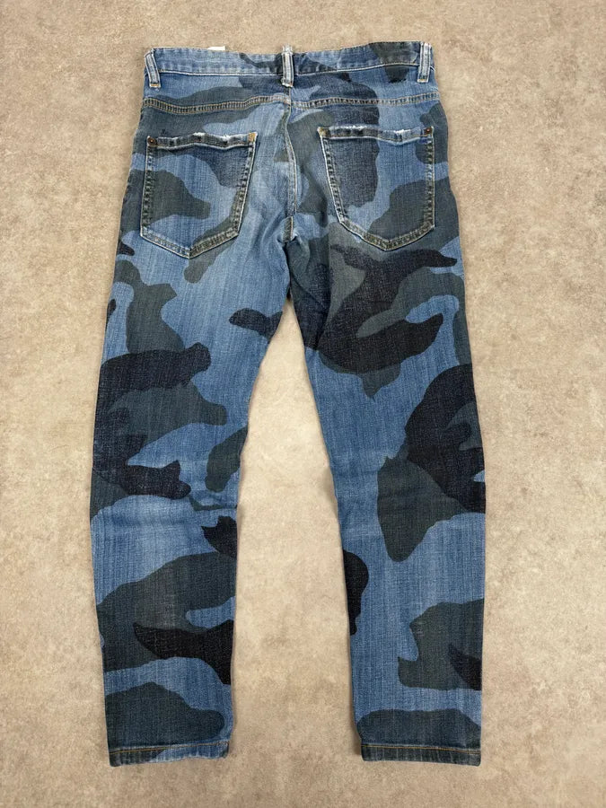 SS2019 DSquared2 Blue Camo Denim Jeans LsLTgbG 4