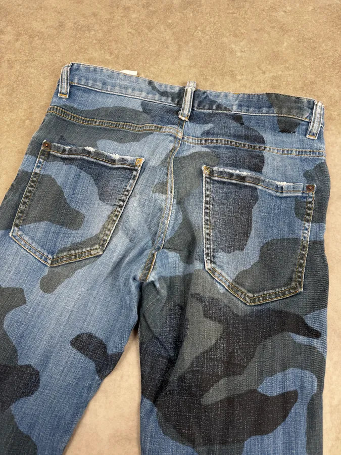 SS2019 DSquared2 Blue Camo Denim Jeans LsLTgbG 6