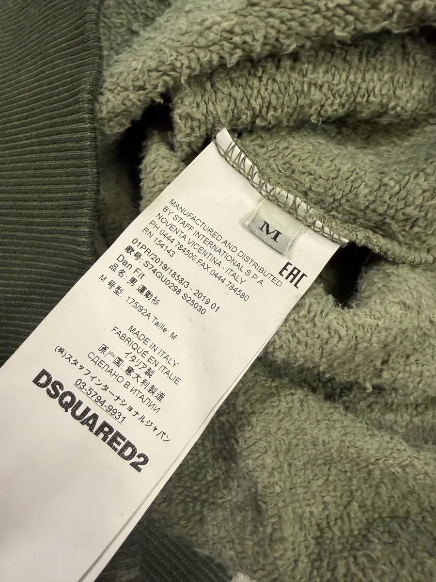 SS2019 DSquared2 Green Vicious Bros Eroded Hoodie EldFgkp 5
