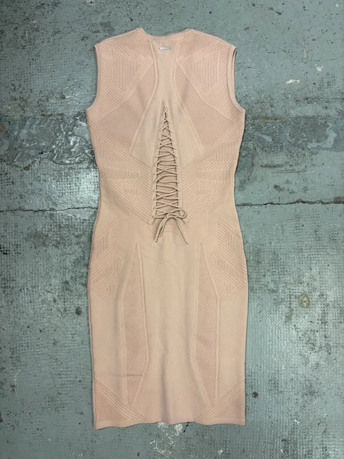 SS2019 Dsquared2 Pink Knit Laced Dress XDIXjEn 6