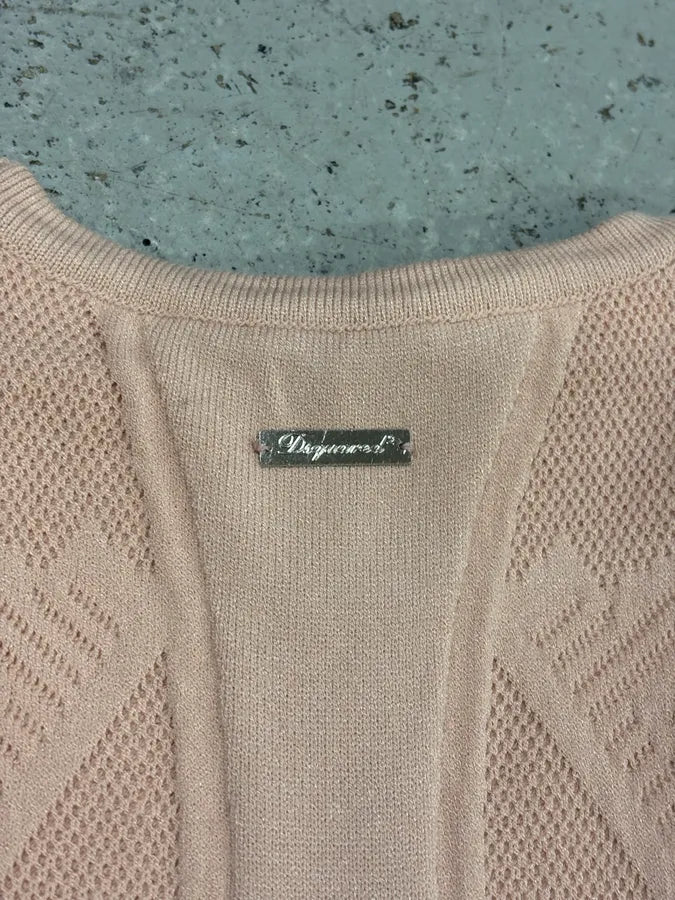 SS2019 Dsquared2 Pink Knit Laced Dress XDIXjEn 8