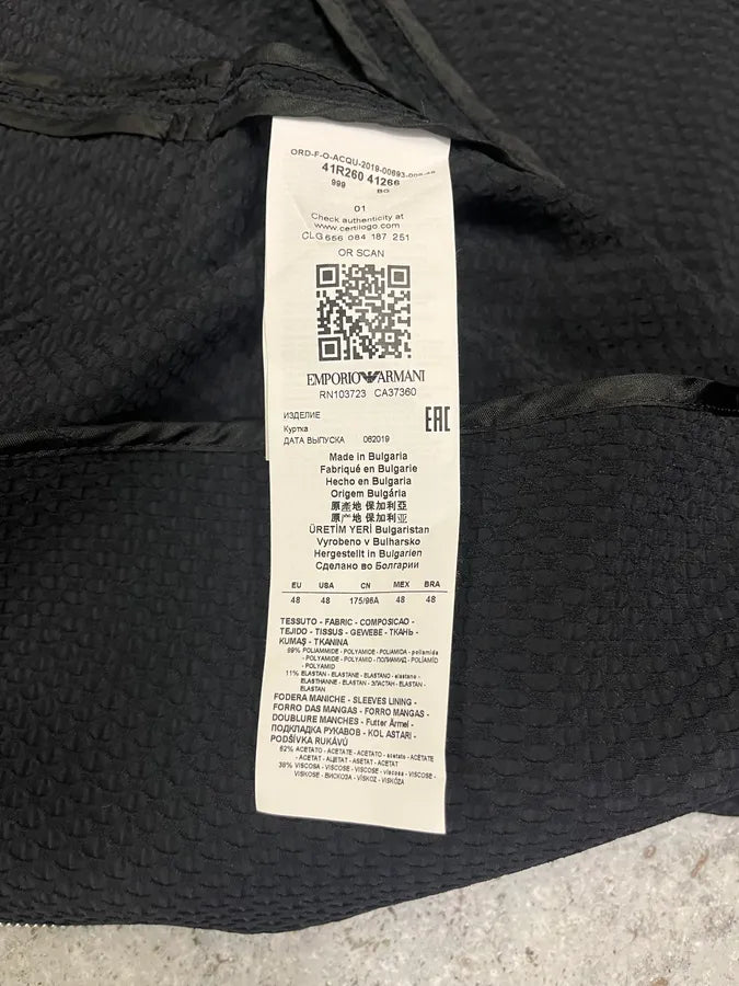 SS2019 Emporio Armani Asymmetrical Black Jacket (S/M) mMtqQgb 10