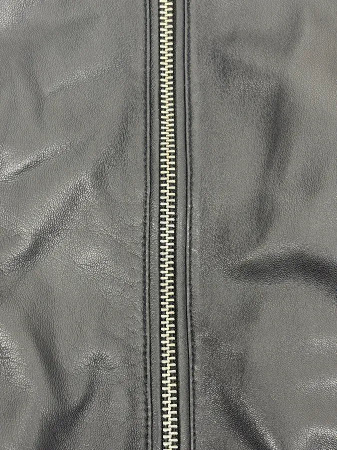 SS2019 Emporio Armani Black Leather Minimalist Jacket zGKBngg 9