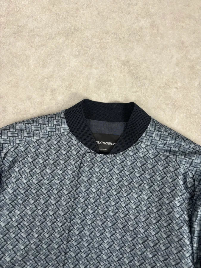 SS2019 Emporio Armani Blue Wavy Light Abstract Jacket NyIbXTb 3