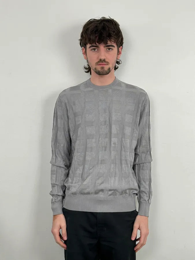 SS2019 Emporio Armani Grey Geometrical Cozy Sweater HuKgBau 1