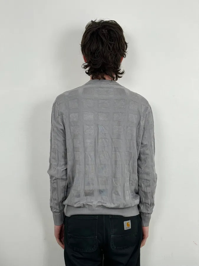 SS2019 Emporio Armani Grey Geometrical Cozy Sweater HuKgBau 2