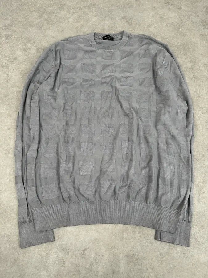 SS2019 Emporio Armani Grey Geometrical Cozy Sweater HuKgBau 3