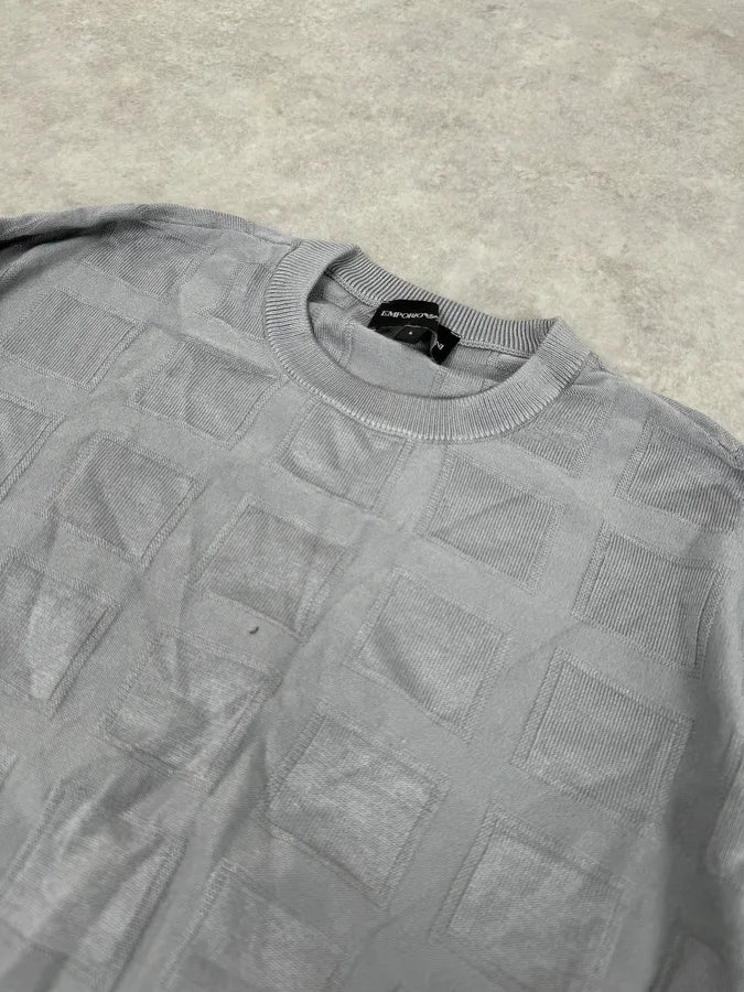 SS2019 Emporio Armani Grey Geometrical Cozy Sweater HuKgBau 4