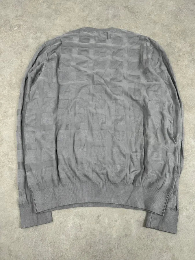 SS2019 Emporio Armani Grey Geometrical Cozy Sweater HuKgBau 6