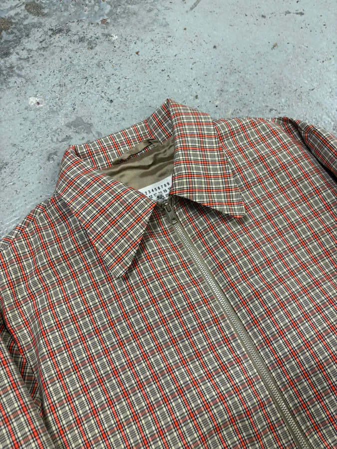 SS2019 Maison Margiela Red Plaid Harrington Light Jacket eQWvIaU 4