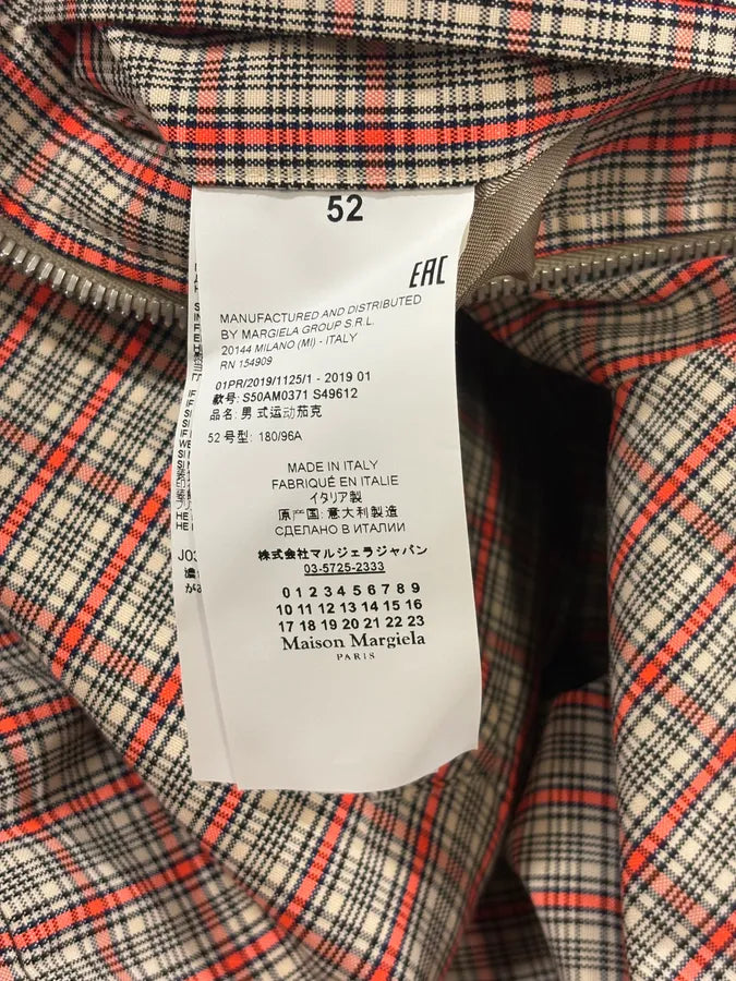 SS2019 Maison Margiela Red Plaid Harrington Light Jacket eQWvIaU 10