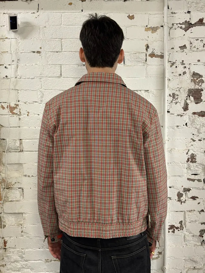 SS2019 Maison Margiela Red Plaid Harrington Light Jacket eQWvIaU 2
