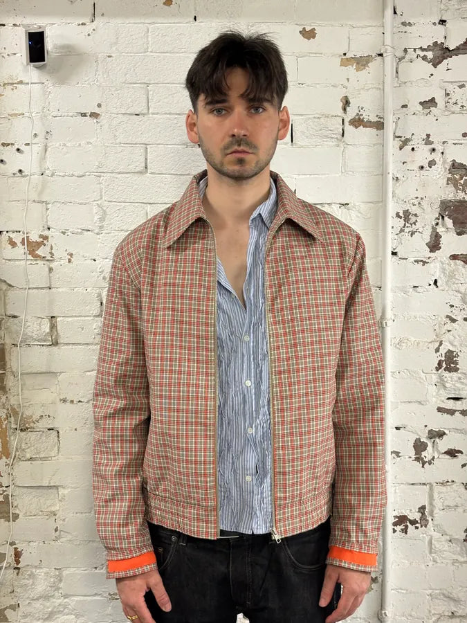 SS2019 Maison Margiela Red Plaid Harrington Light Jacket eQWvIaU 1