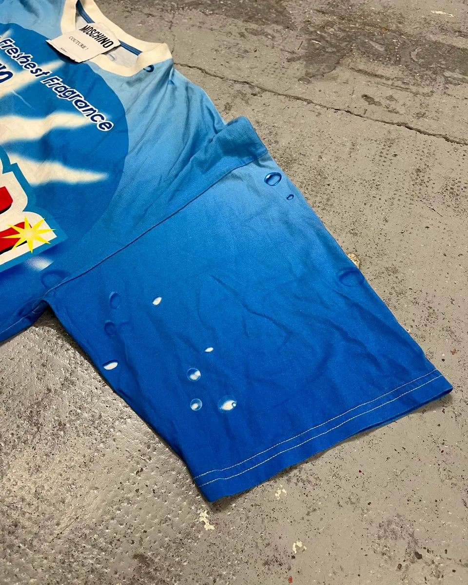 SS2019 Moschino Blue Fresh Fragrance Bottle T-Shirt BZnlCyH 5
