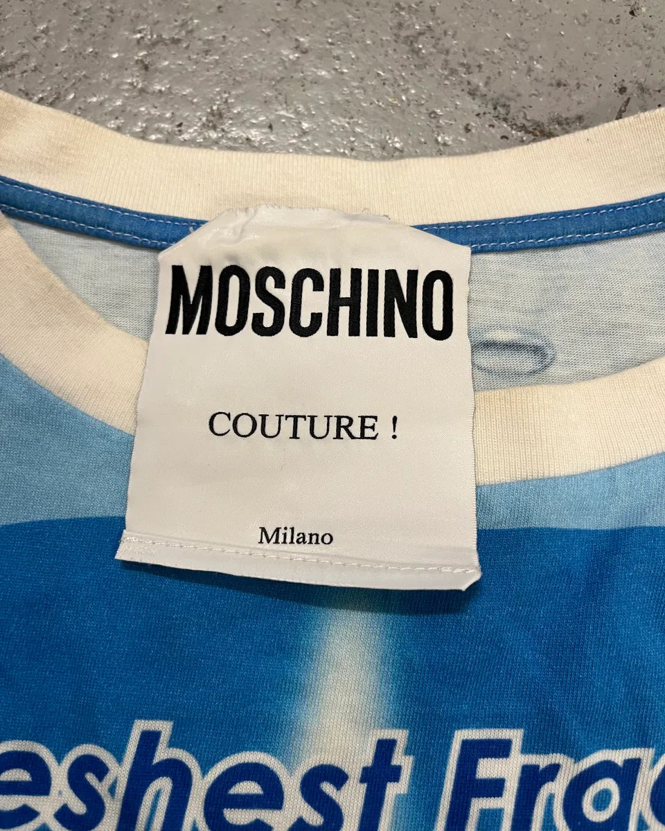 SS2019 Moschino Blue Fresh Fragrance Bottle T-Shirt BZnlCyH 8