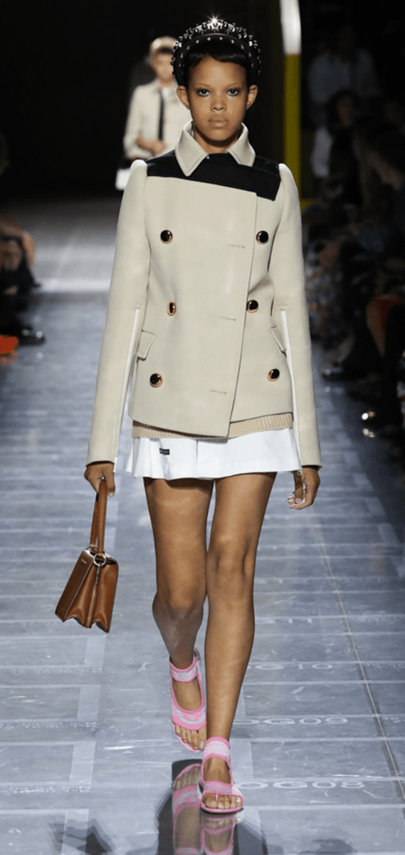 SS2019 Prada Beige Zip Sleeves Wool Buttoned Officer Jacket qPVrPPH 1