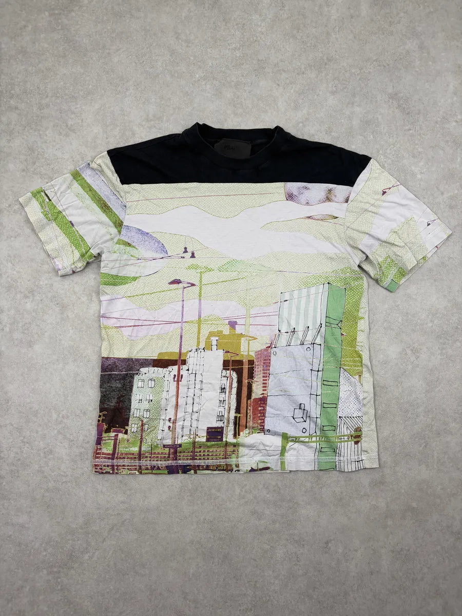 SS2019 Prada Cream Geographic Show T-Shirt XutDDtW 0