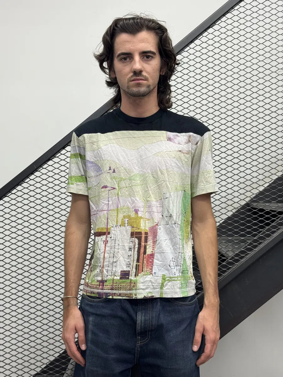 SS2019 Prada Cream Geographic Show T-Shirt XutDDtW 1