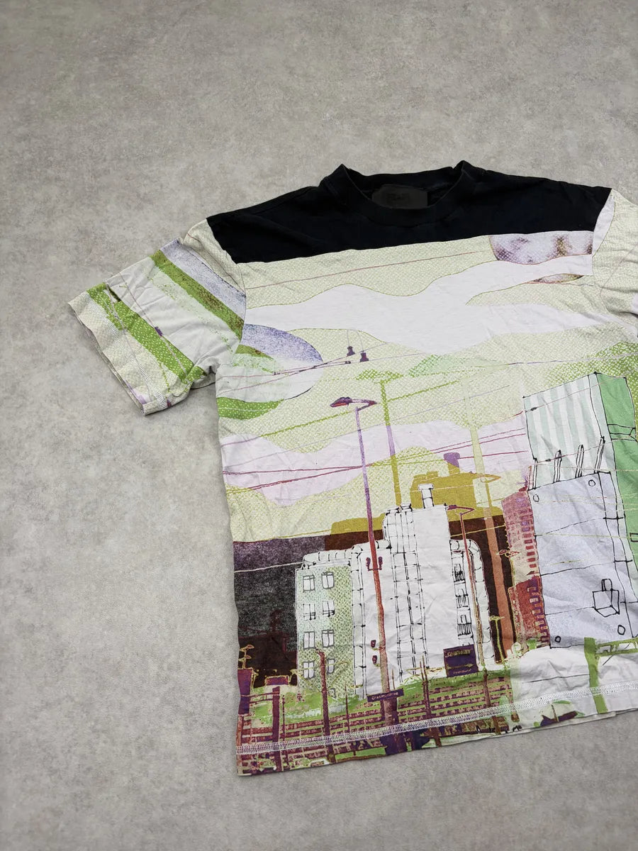 SS2019 Prada Cream Geographic Show T-Shirt XutDDtW 3
