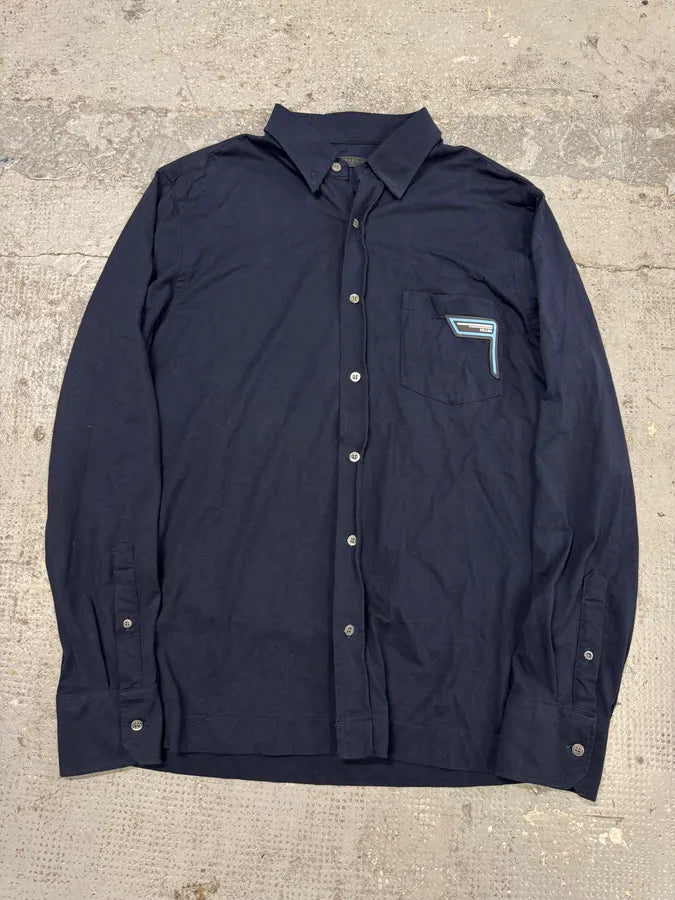 SS2019 Prada Navy Button-ups Shirt zJfDSnr 0