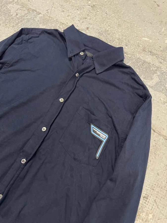 SS2019 Prada Navy Button-ups Shirt zJfDSnr 9