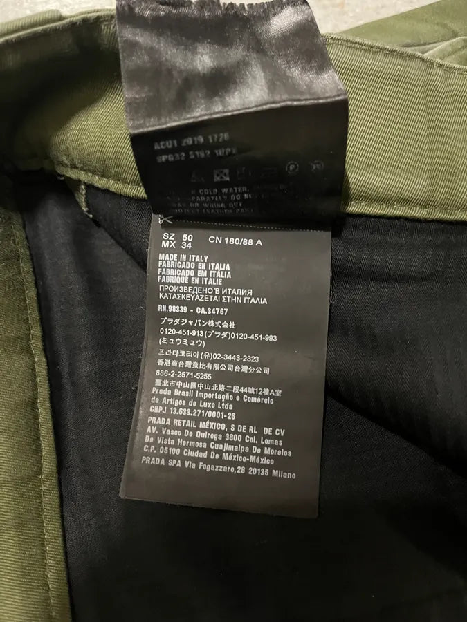 SS2019 Prada Olive Relaxed Ample Shorts (M/L) NpQEuWS 9