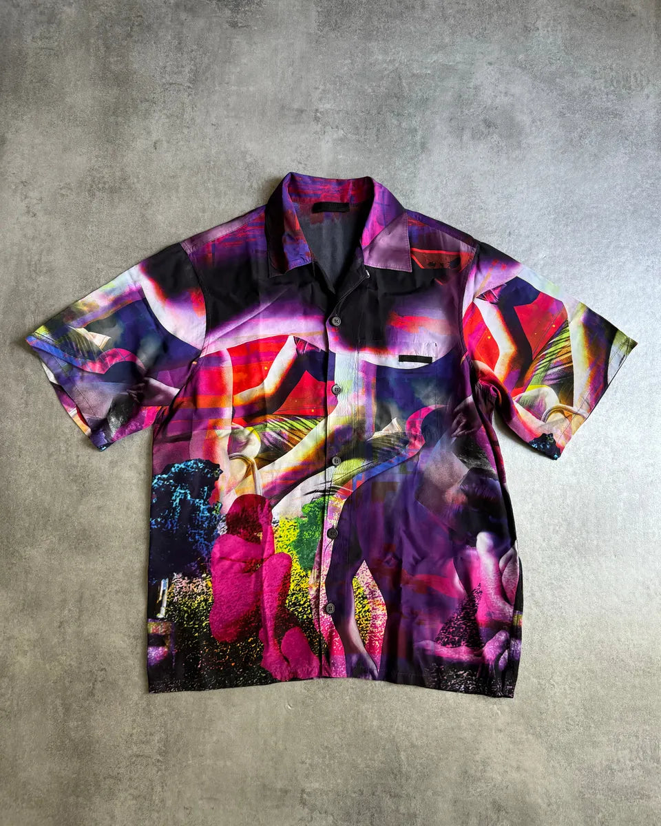 SS2019 Prada Psychedelic Amethyst Silk Bowling Shirt PMcsNui 0