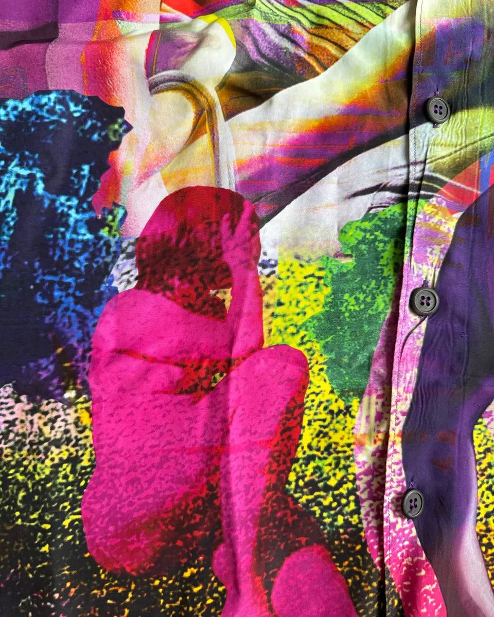SS2019 Prada Psychedelic Amethyst Silk Bowling Shirt PMcsNui 10